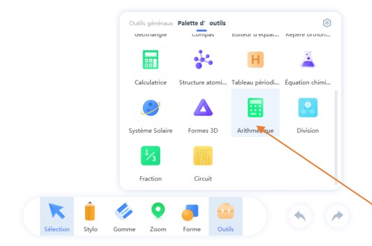 Accès à l’outil Arithmétique