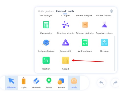 Accès à l'outil Circuit électrique
