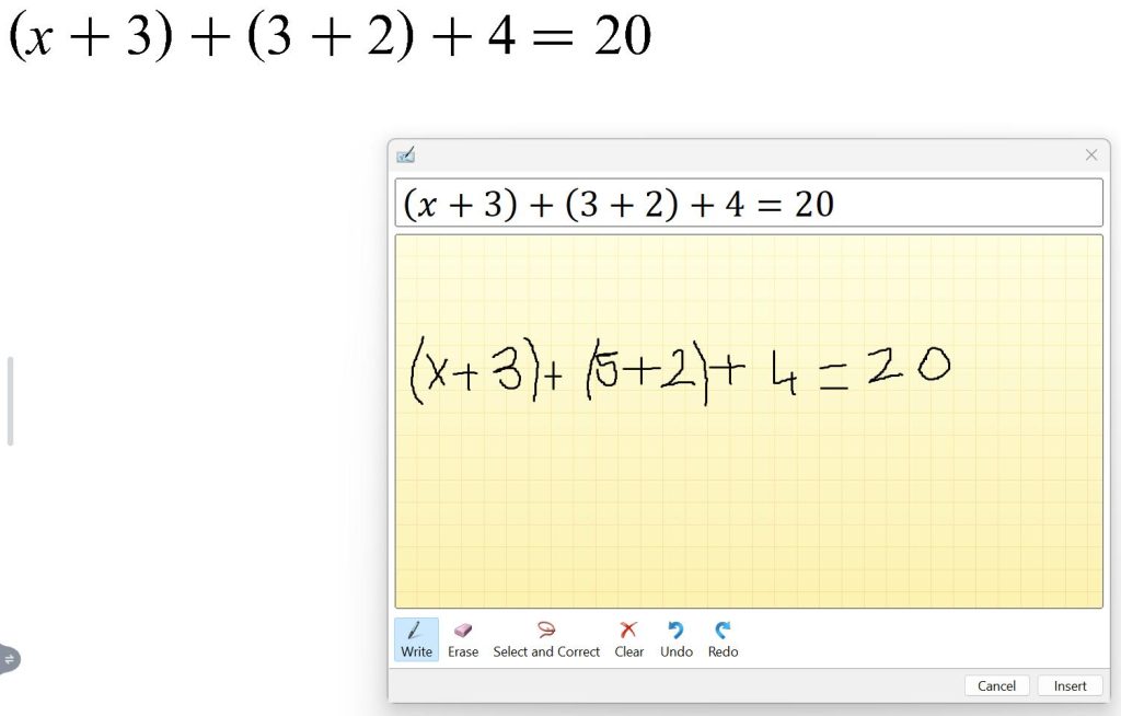 Exemple d'équation simple à résoudre